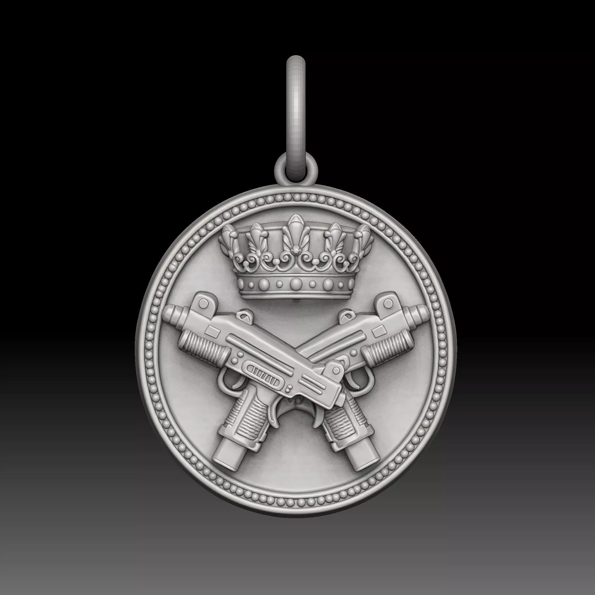 Royal Firearm - one inch pendant 3D print model