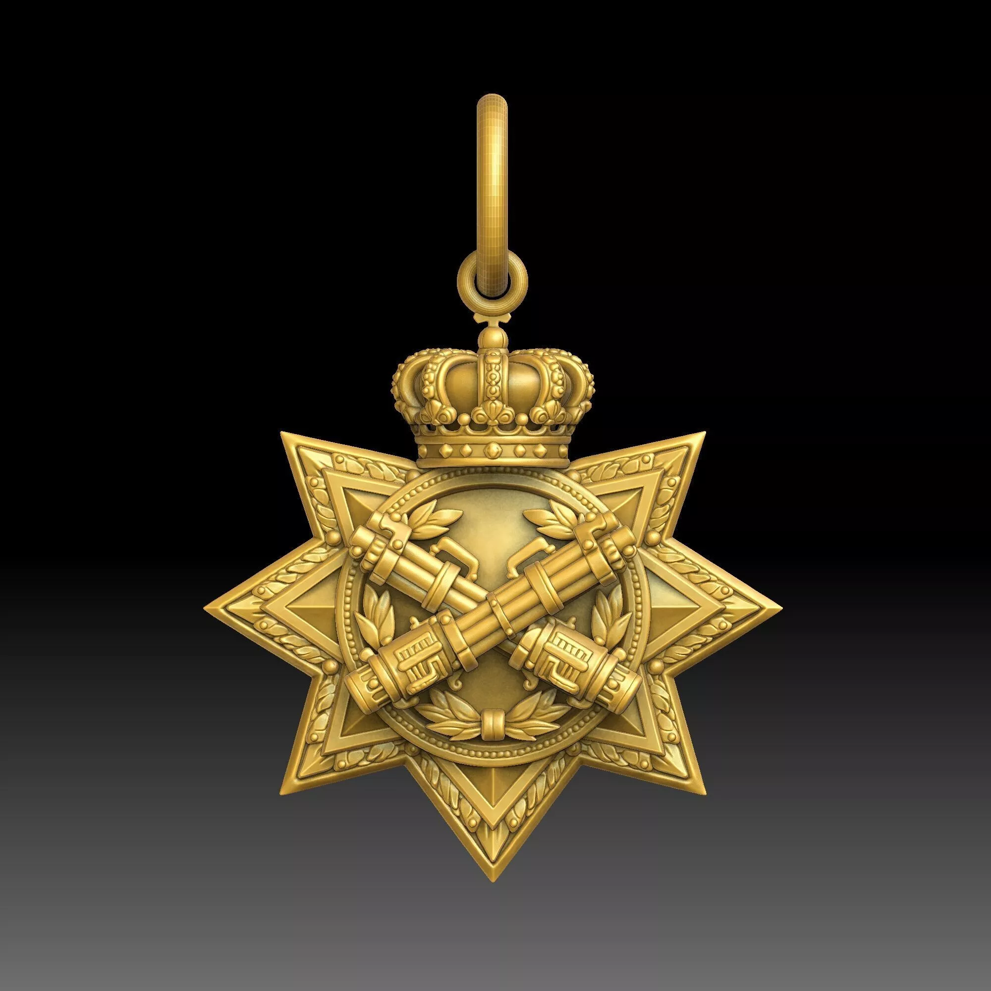 Royal Firearm - one inch pendant 3D print model