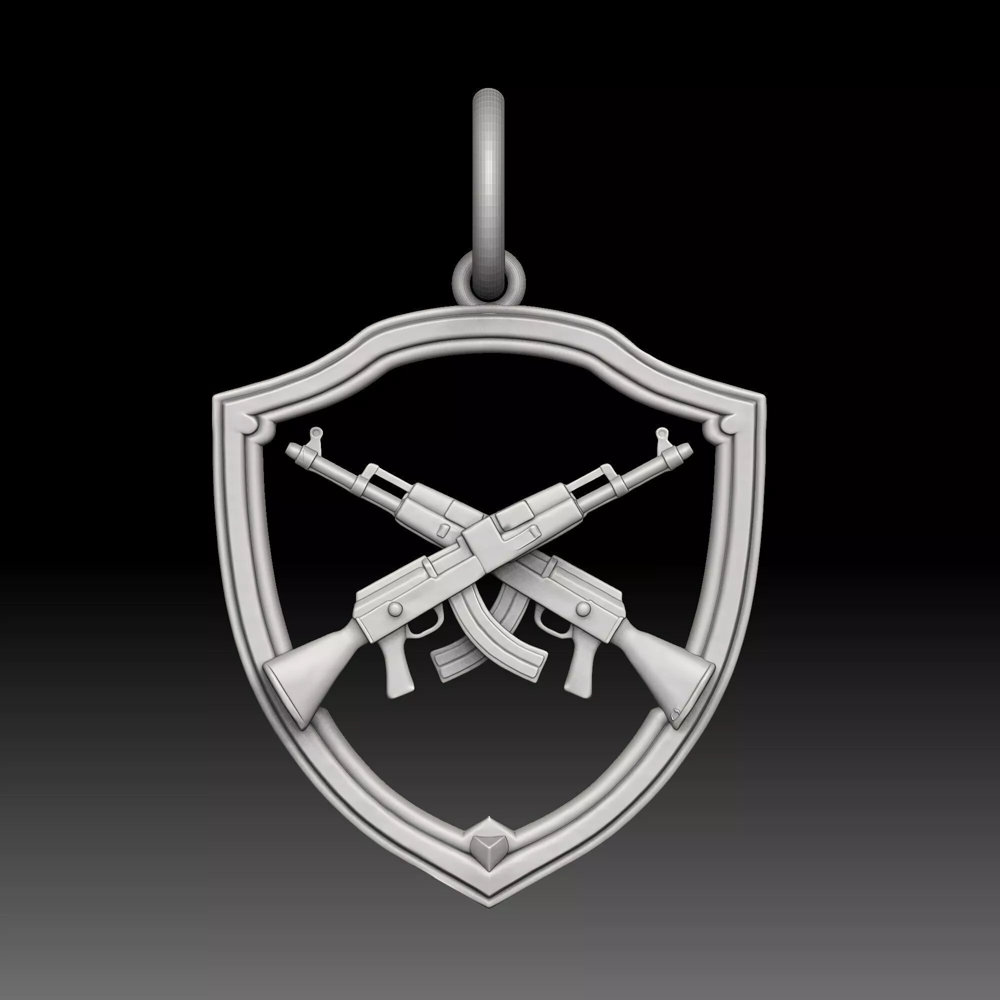 Royal Firearm - one inch pendant 3D print model