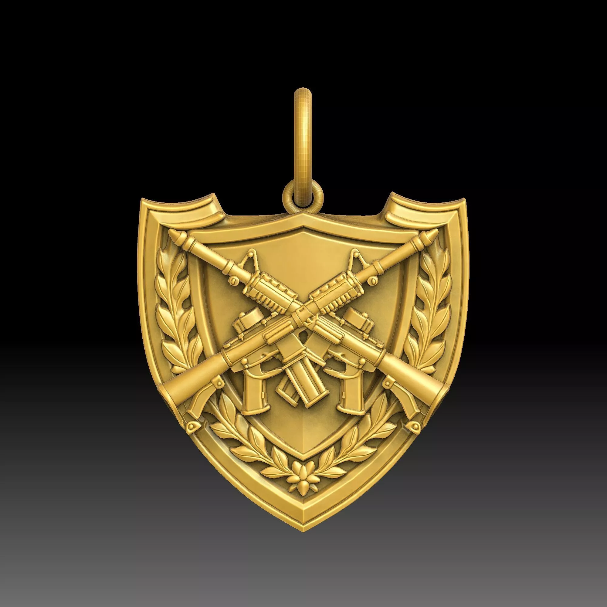 Royal Firearm - one inch pendant 3D print model