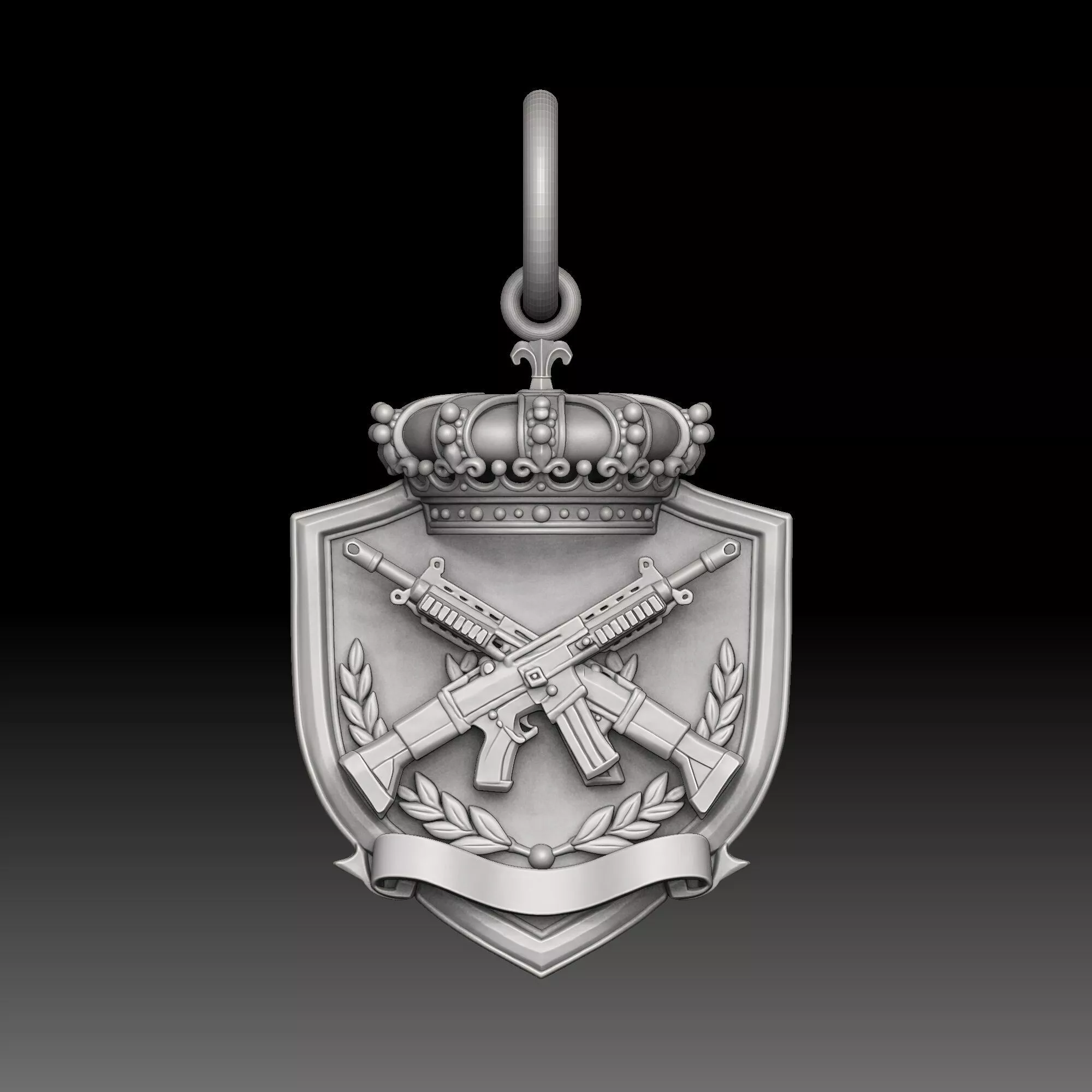 Royal Firearm - one inch pendant 3D print model
