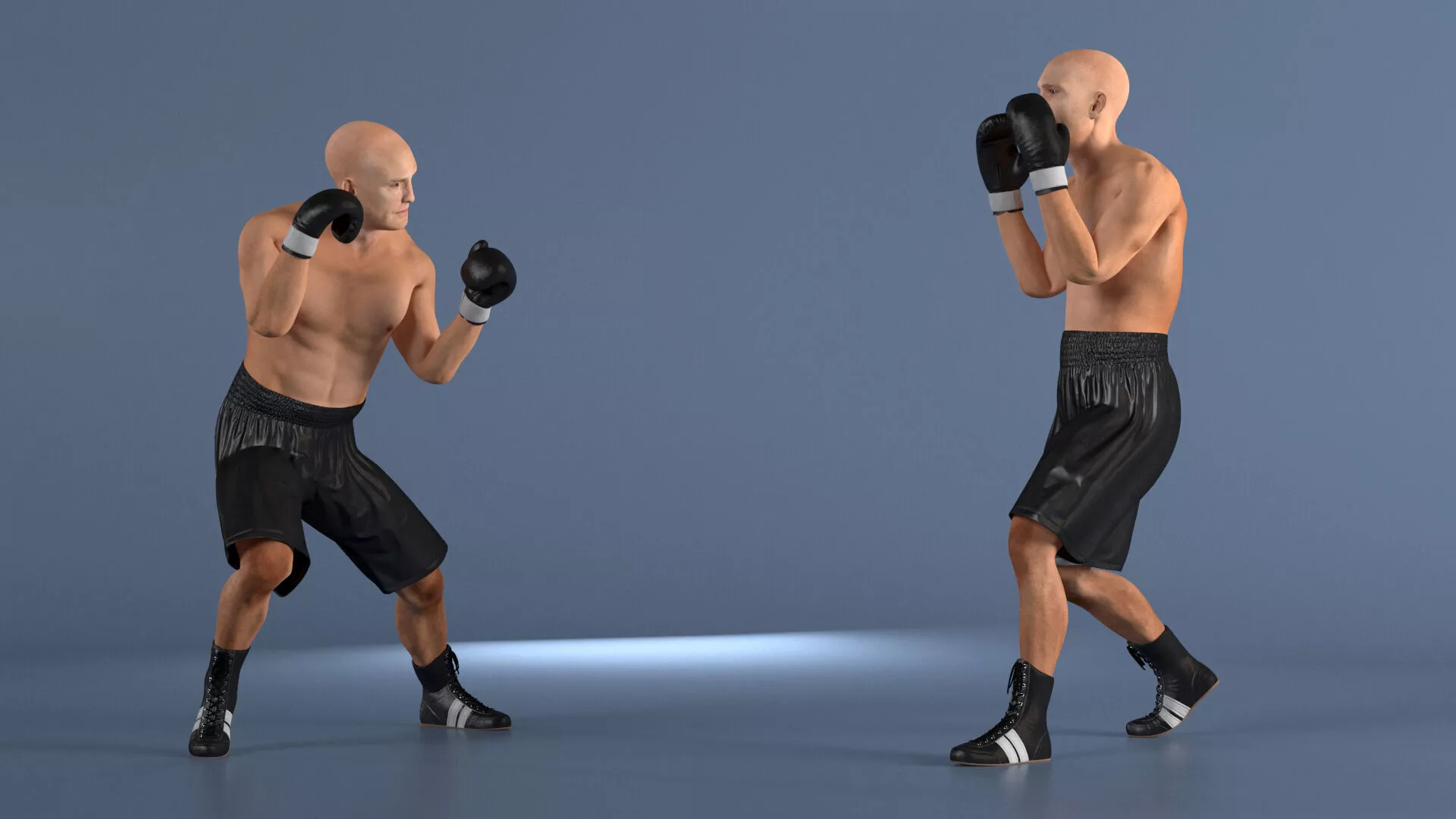 Male Boxer Figure Rigged for Cinema 4D 3D model