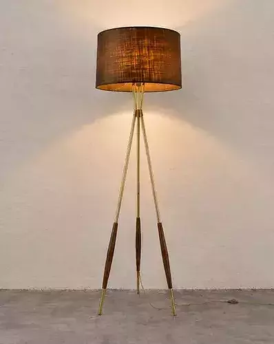 Modern Tripod Floor Lamp with Fabric Shade 3D model 5