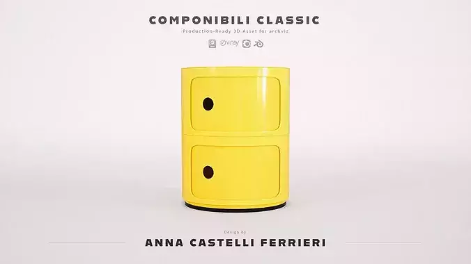 Kartell Componibili Modular Storage Cabinet 2 Stacks