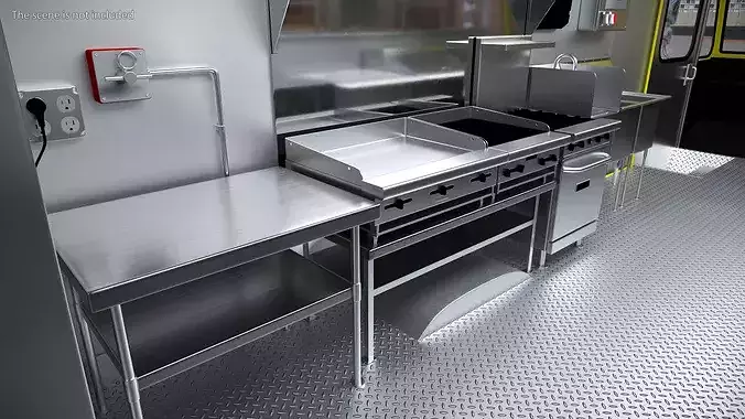 Food Truck Kitchen Set 3D model 4