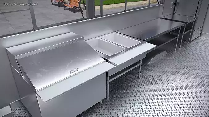Food Truck Kitchen Set 3D model 6