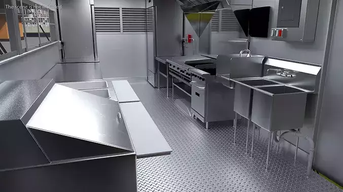 Food Truck Kitchen Set 3D model 5