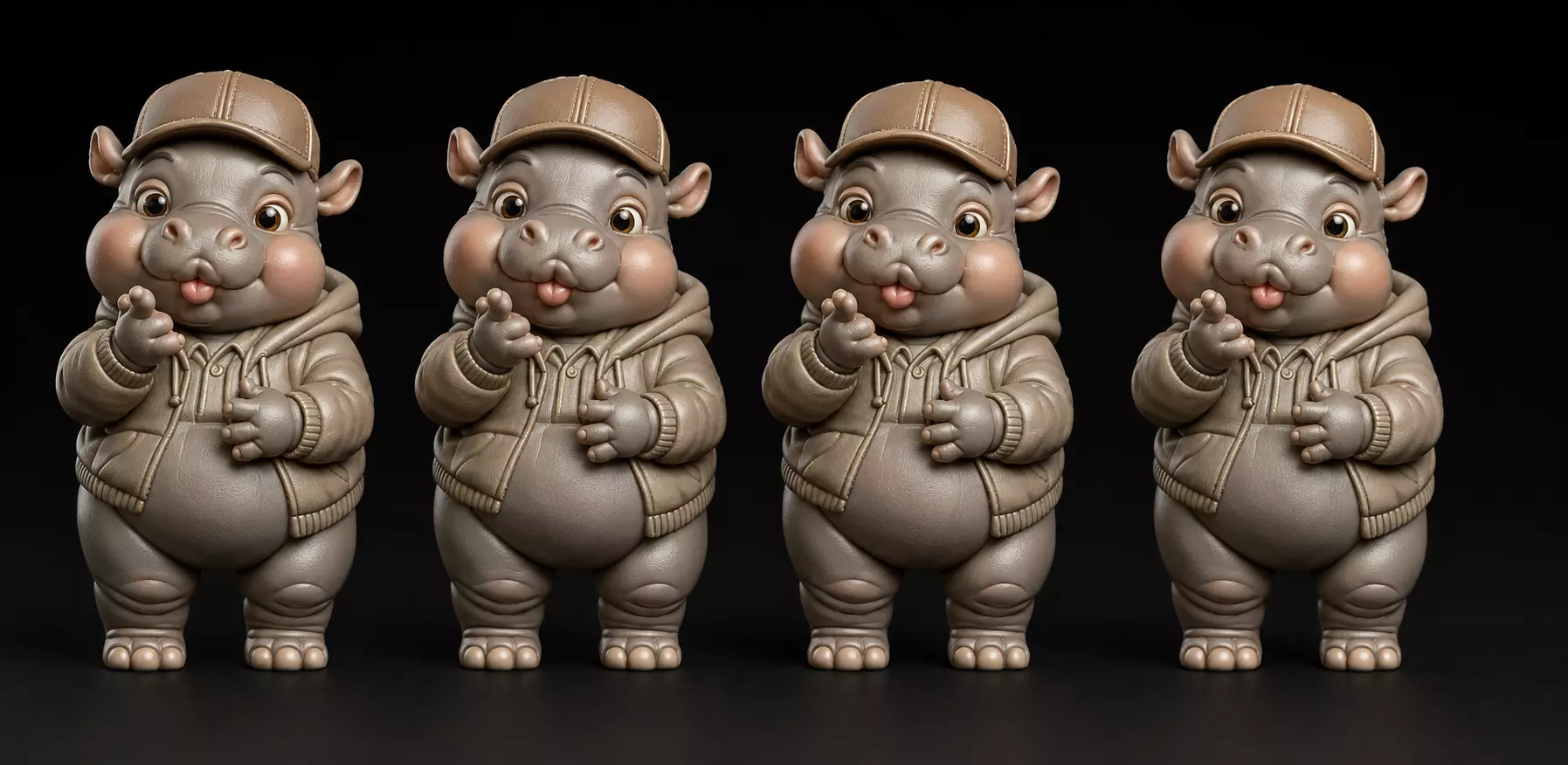 Hip-Hop Hippo Cute Streetwear Hippopotamus STL 3D print model