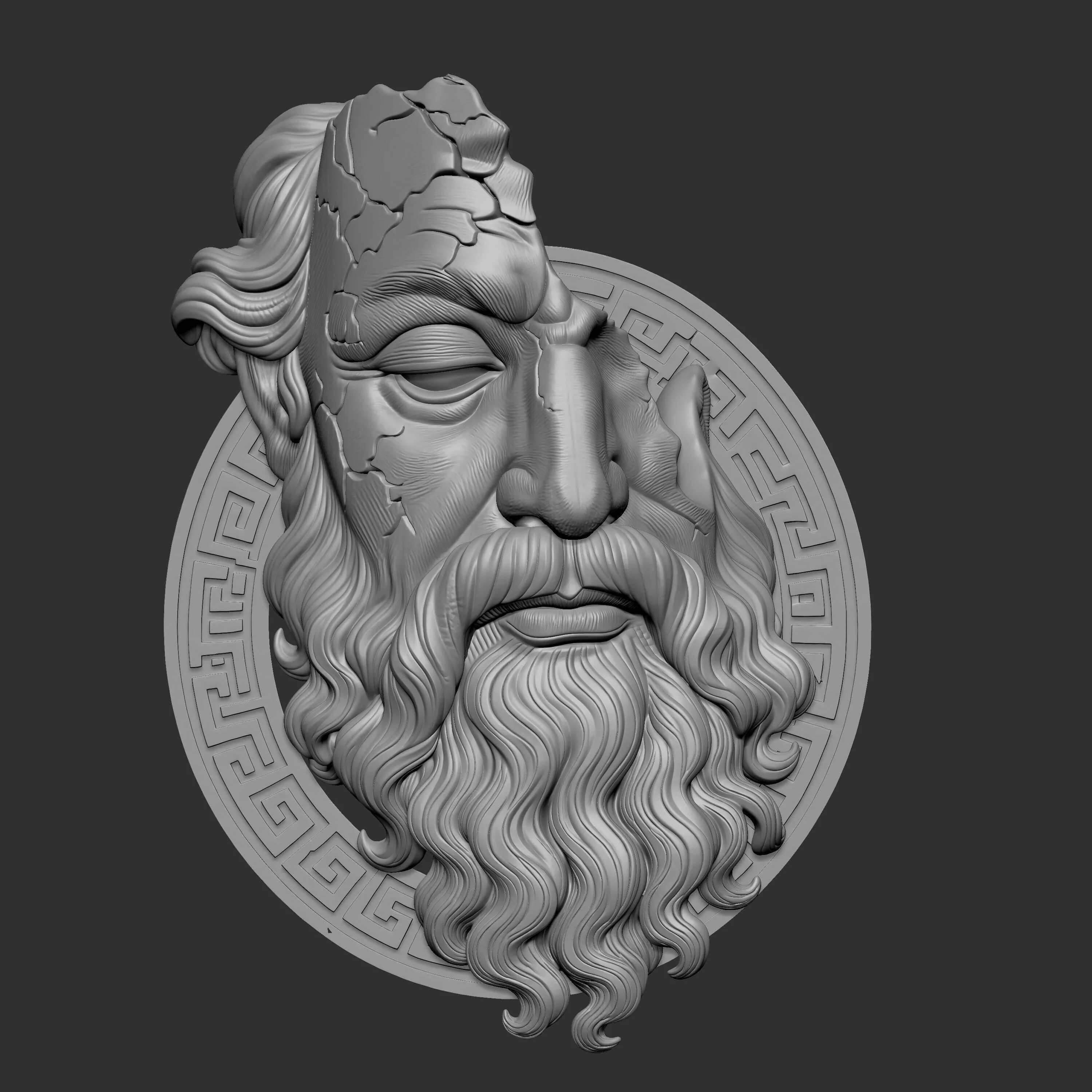 3D digital sculpture of a classical bust 3D print model