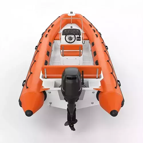 Realistic Modern Rigid Inflatable Rescue Boat 3D Model