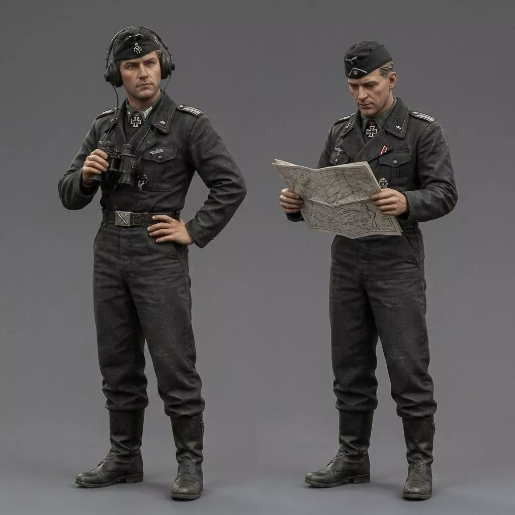 WWII German Tank Crew Infantry Officer STL Pack 3D print model
