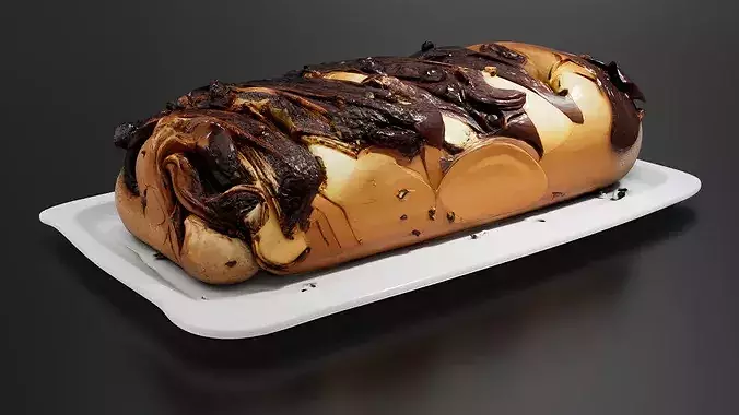 Brioche Babka with Chocolate and Hazelnuts - 01 3D print model 2