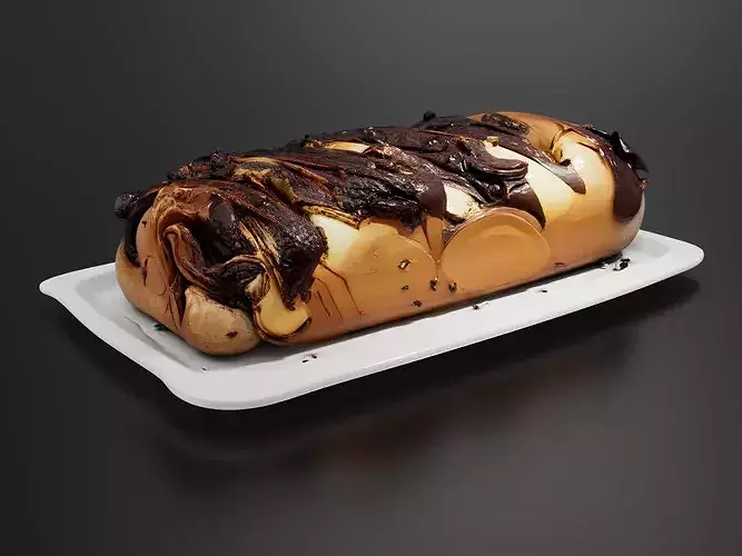 Brioche Babka with Chocolate and Hazelnuts - 01 3D print model