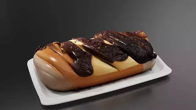 Brioche Babka with Chocolate and Hazelnuts - 01 3D print model 4
