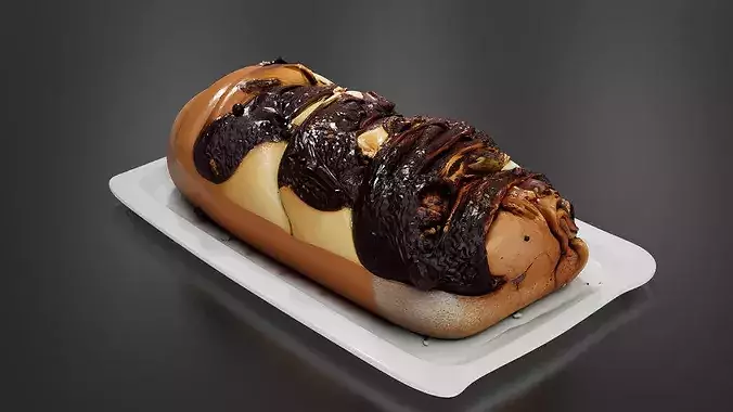 Brioche Babka with Chocolate and Hazelnuts - 01 3D print model 5