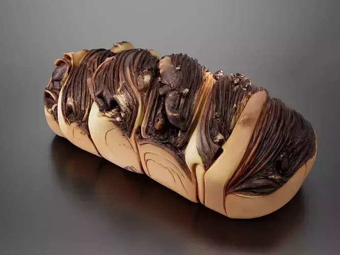 Brioche Babka with Chocolate and Hazelnuts - 02 3D print model