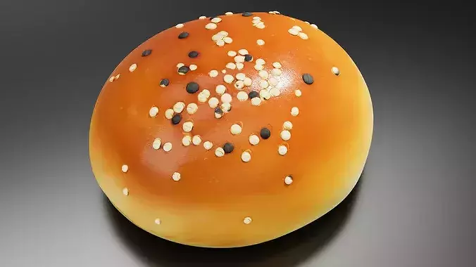 Brioche Burger Broetchen 3D print model 2