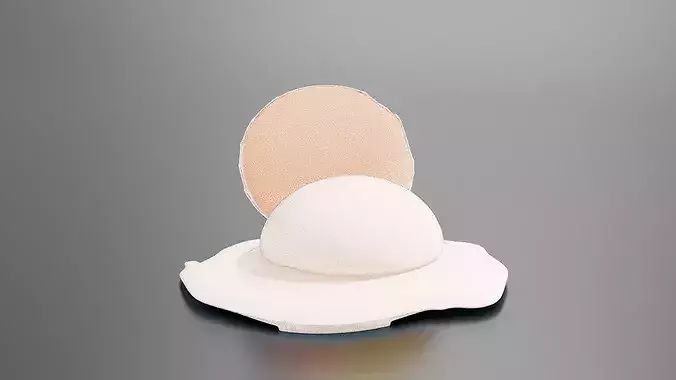 broken raw egg 3D print model 7