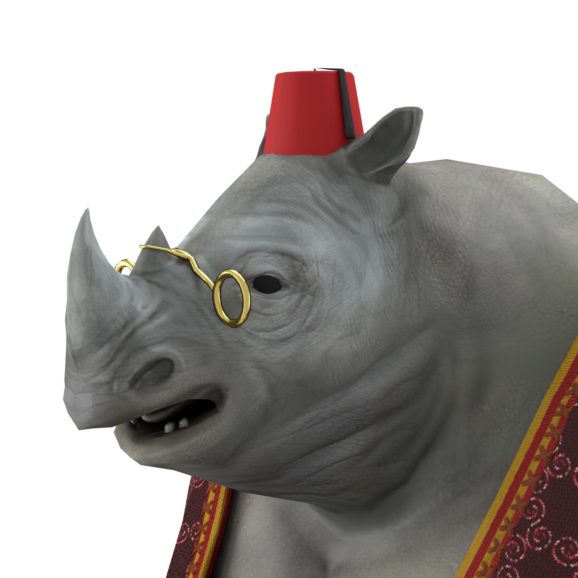 Rhino game character Low-poly 3D model_9