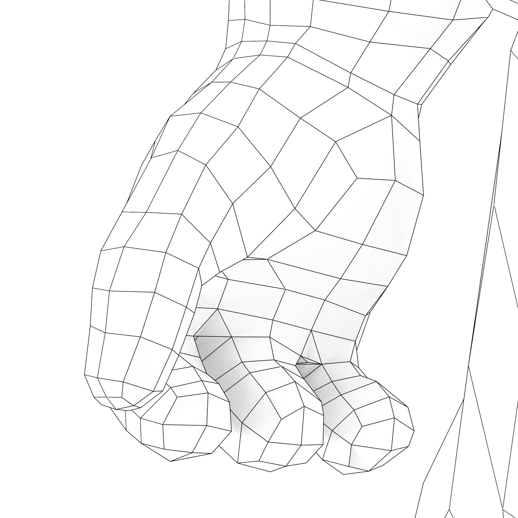 Rhino game character Low-poly 3D model_10