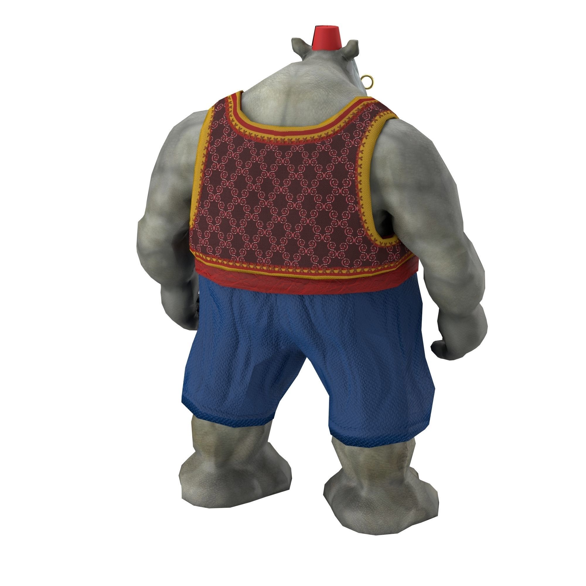 Rhino game character Low-poly 3D model_6