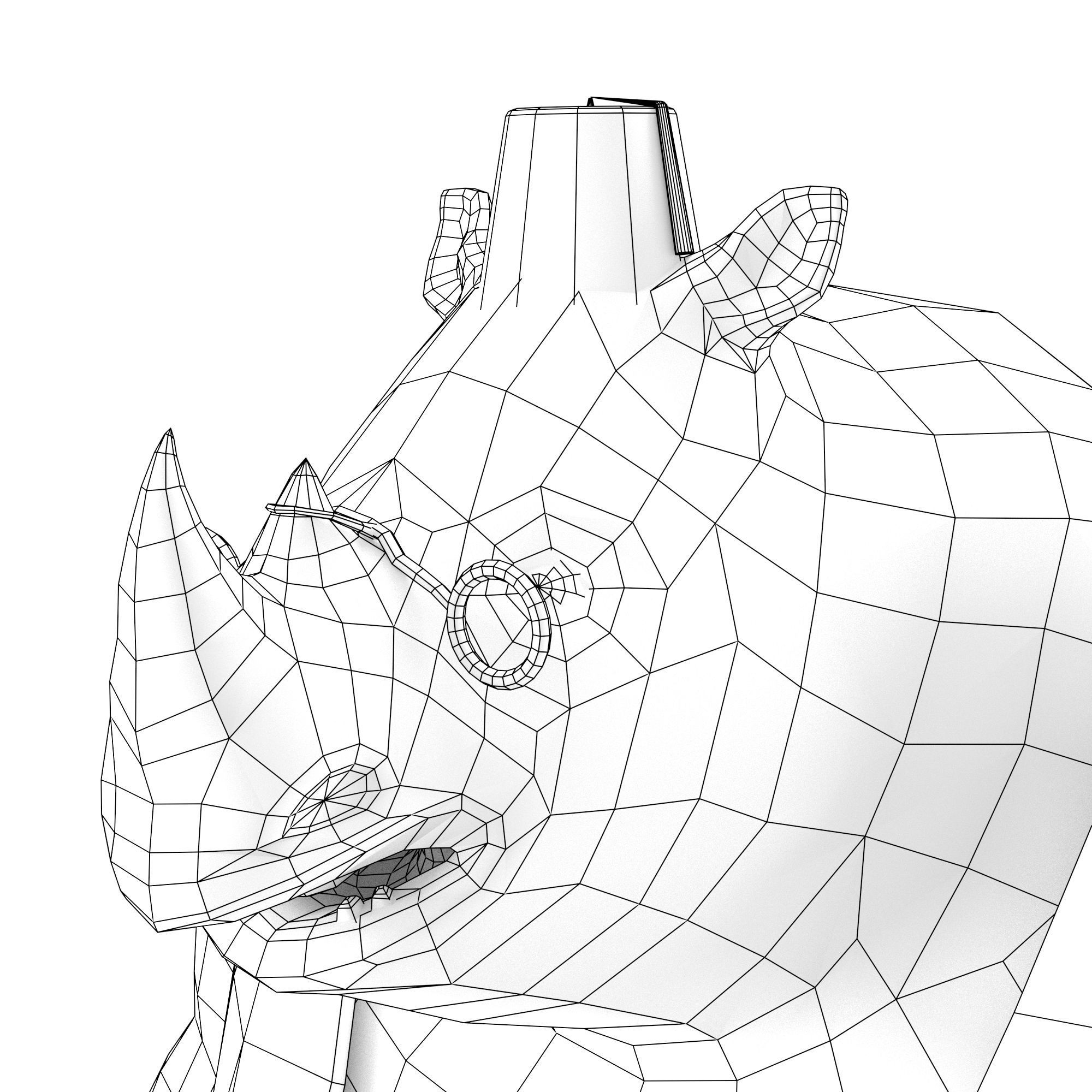 Rhino game character Low-poly 3D model_13