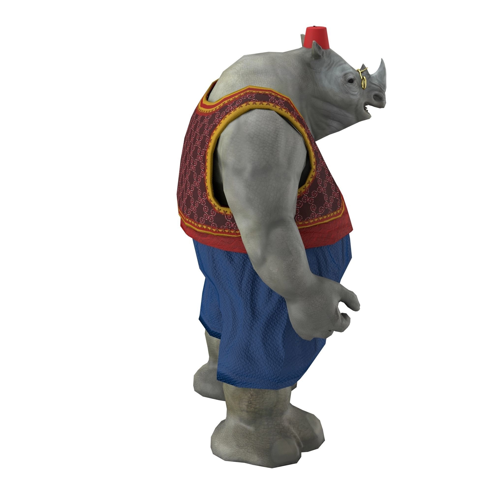 Rhino game character Low-poly 3D model_4