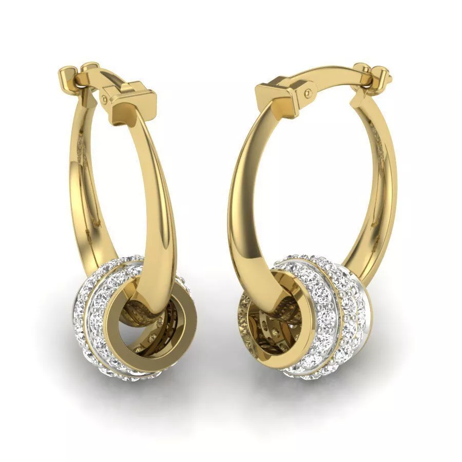 SILVER AND GOLD LONG EARRINGS 3D print model
