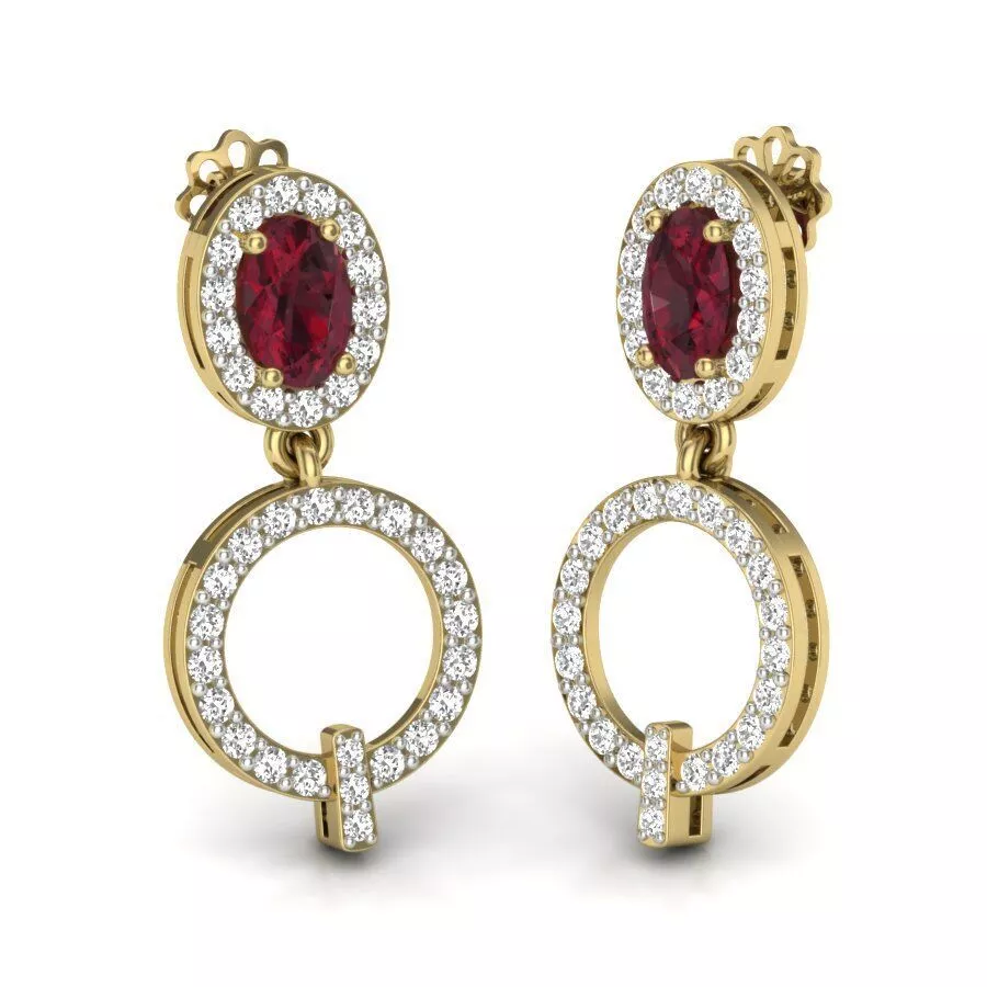 SILVER AND GOLD LONG EARRINGS 3D print model