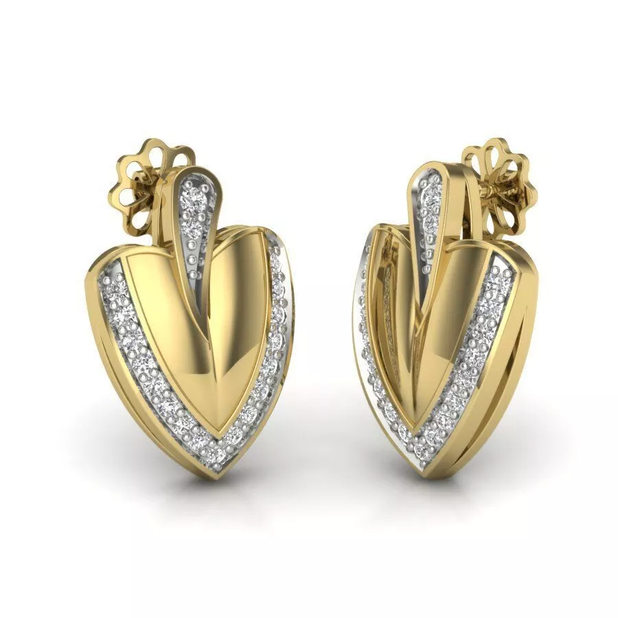 SILVER AND GOLD LONG EARRINGS 3D print model