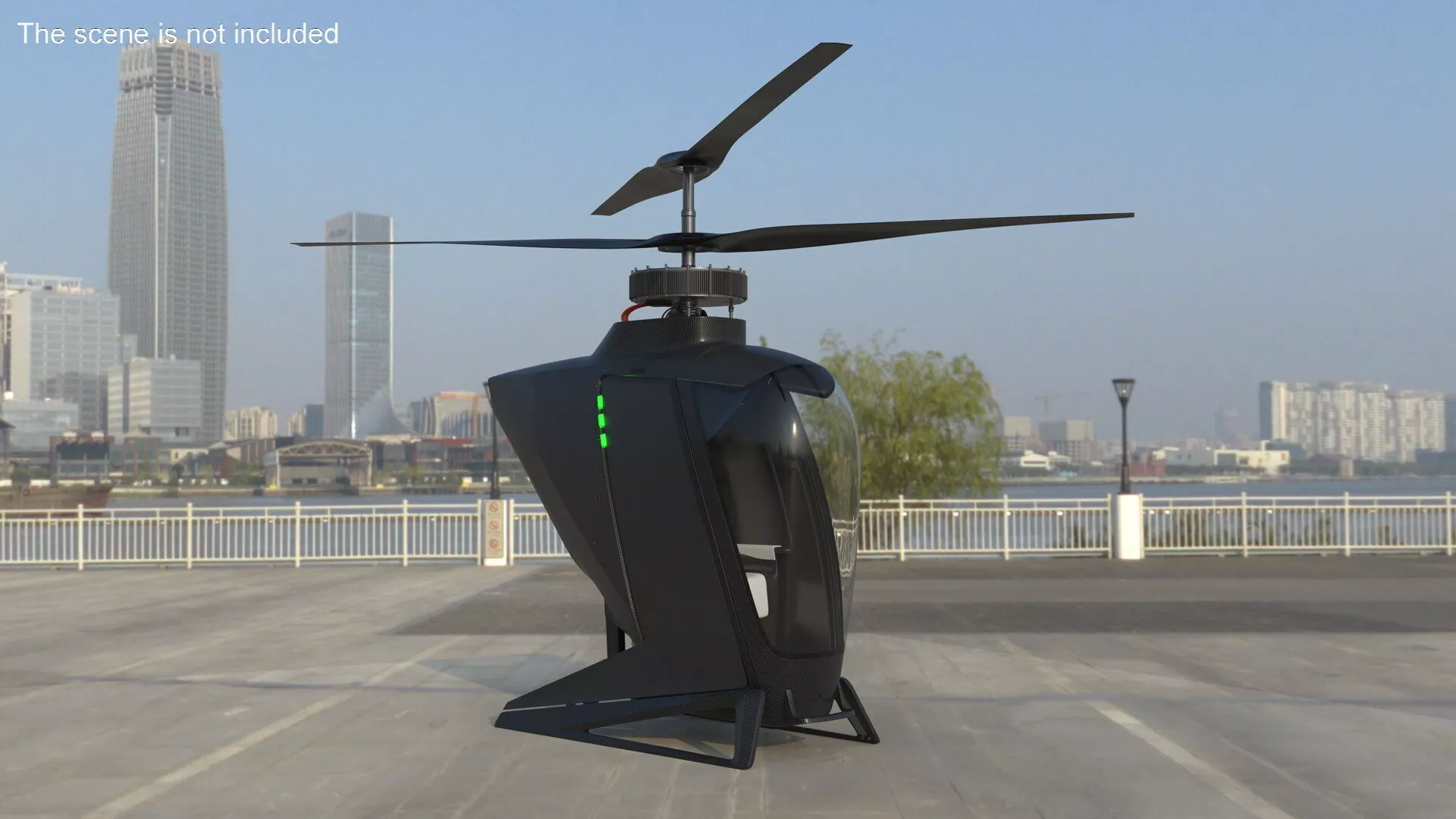 Urban Air Mobility Vehicle Rigged for Cinema 4D 3D model