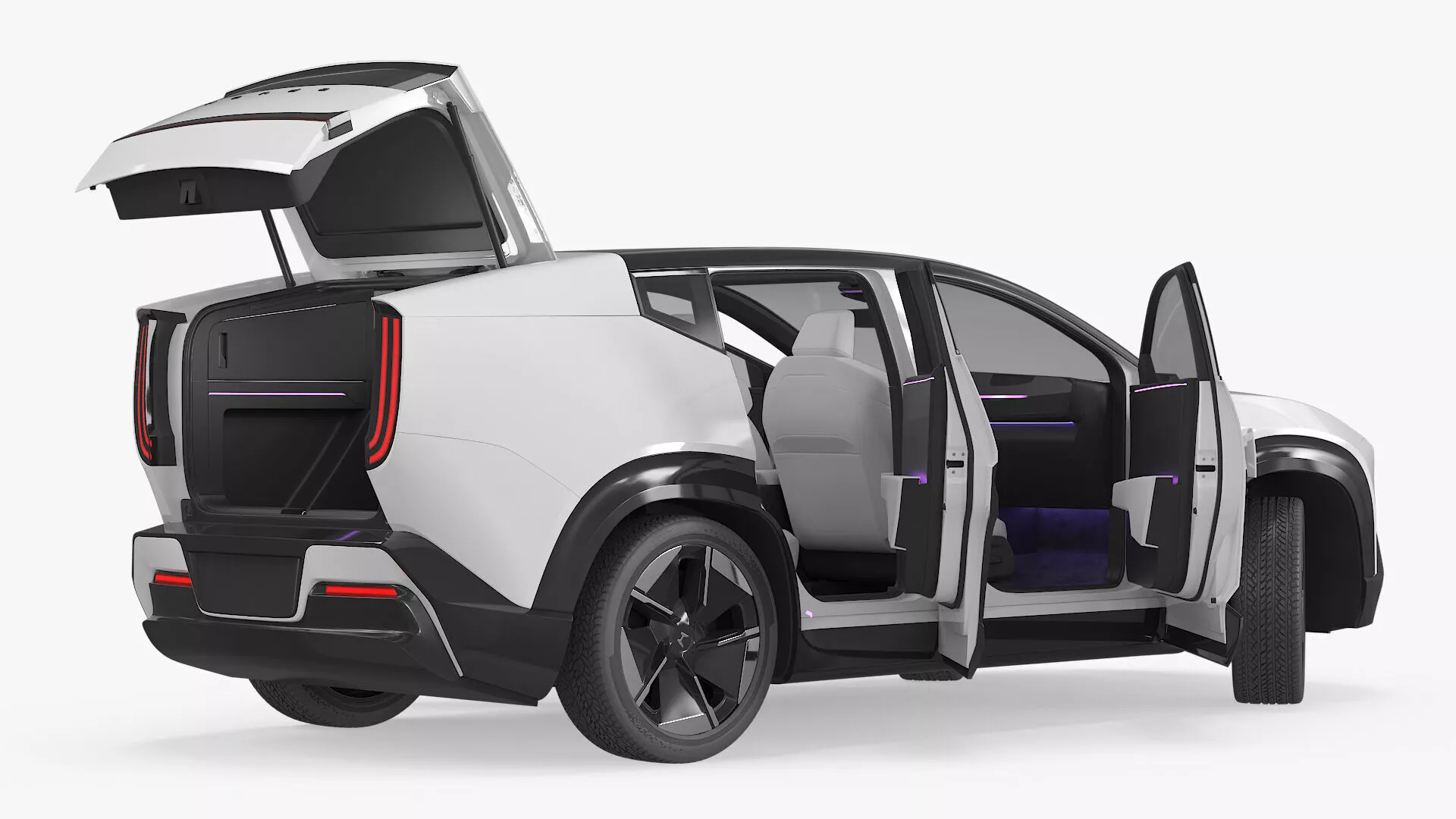 Honda 0-Series Concept Crossover 2027 White Rigged for Cinema 4D 3D model