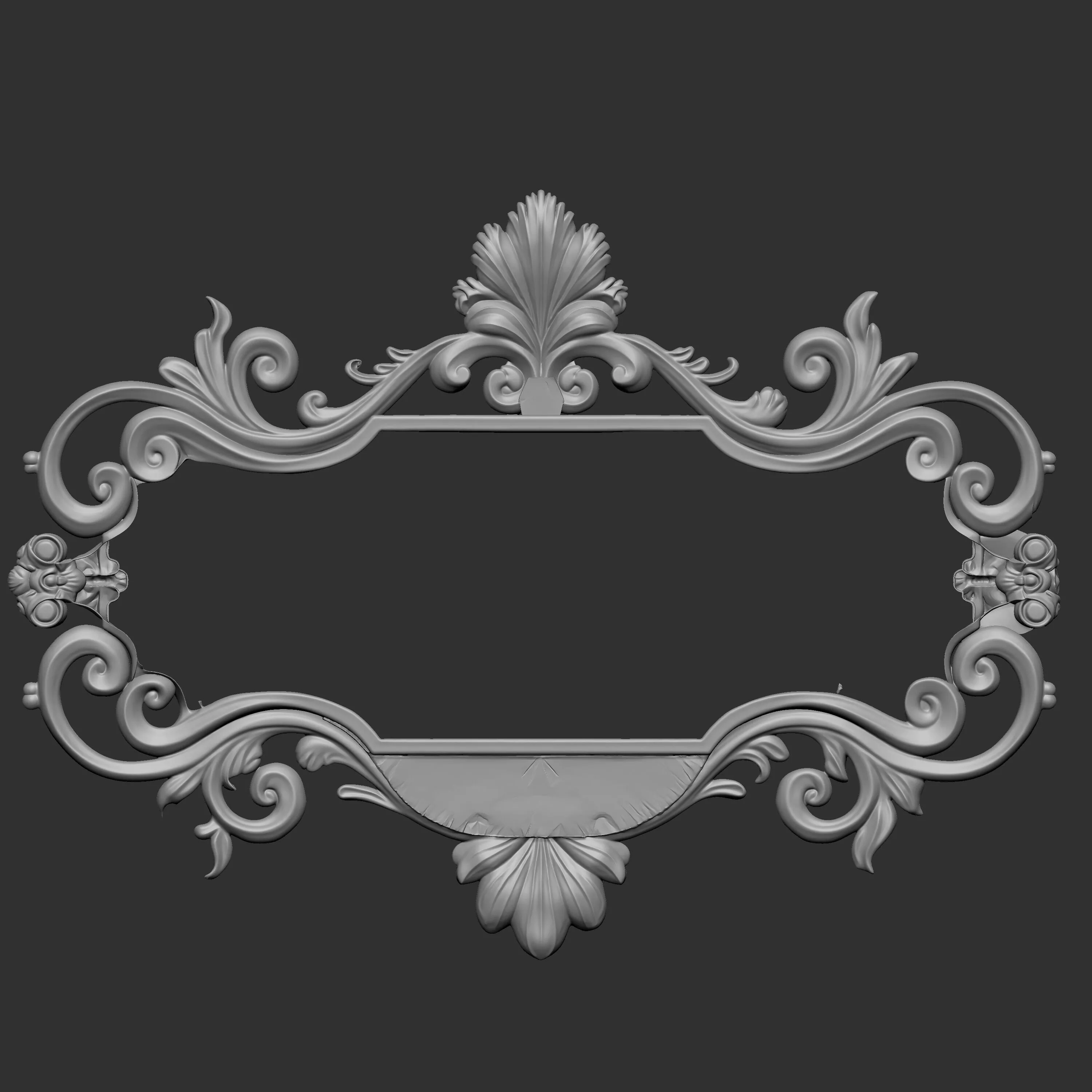 ornate STL file features intricate floral and scroll carvings 3D print model
