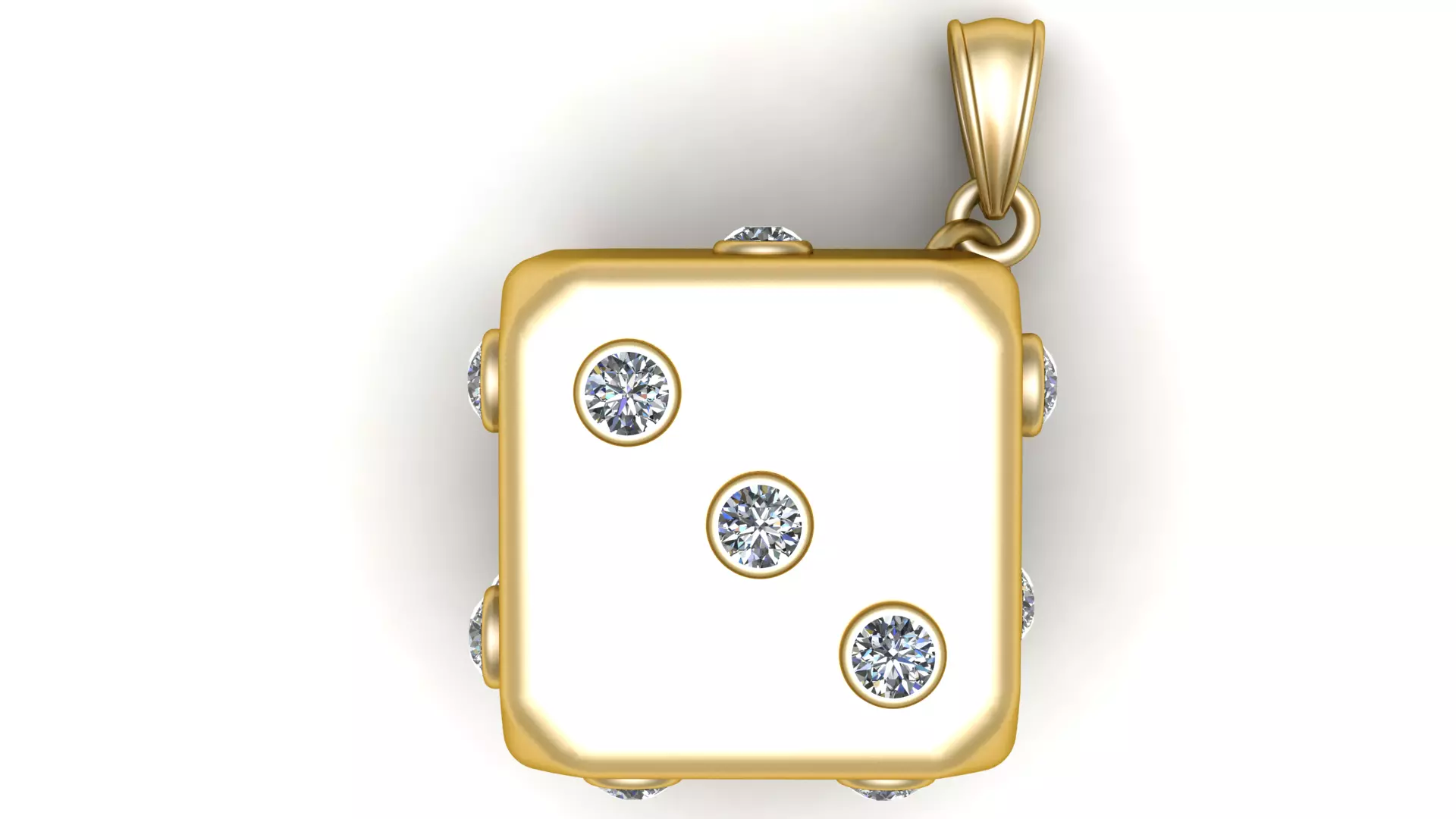 Lucky Diamond Dice Pendant 3D Printable Jewelry Model 3D print model