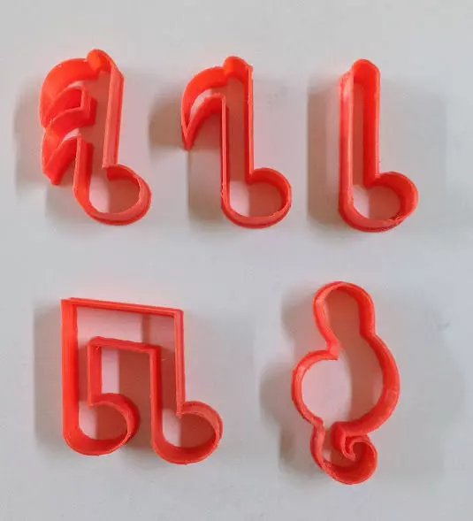 Musical notes cookie cutters Set 3D print model_0