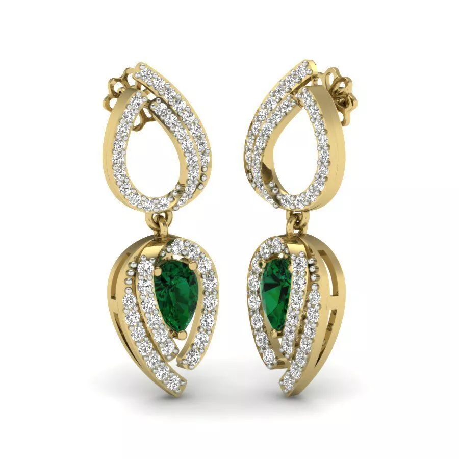 SILVER AND GOLD LONG EARRINGS 3D print model