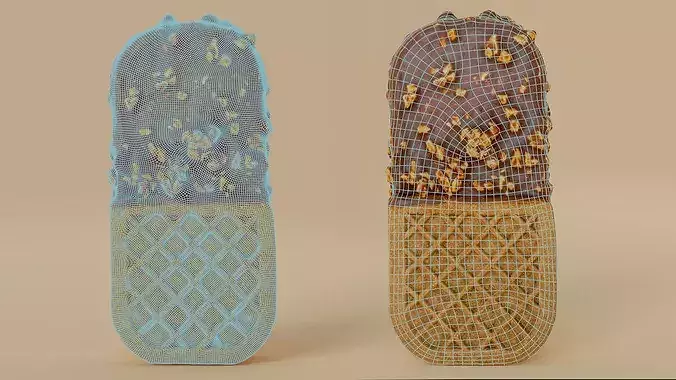 Chocolate Sandwich Ice Cream with Nuts and Waffle 3D Scan Low-poly 3D model 2