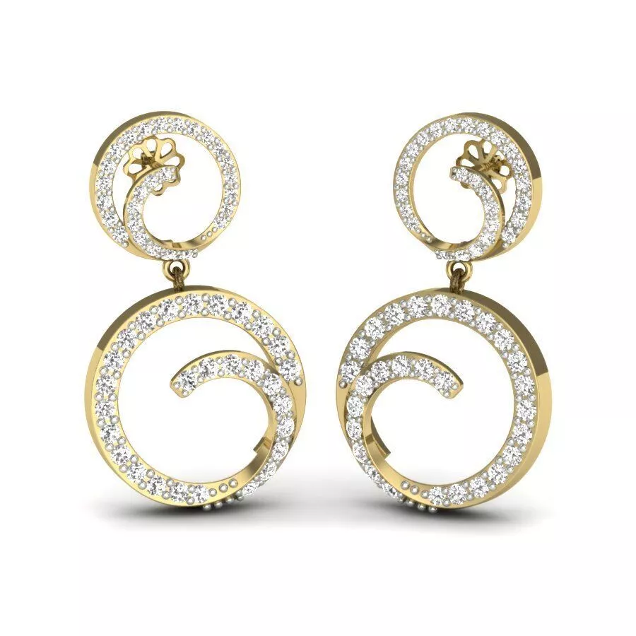 SILVER AND GOLD LONG EARRINGS 3D print model