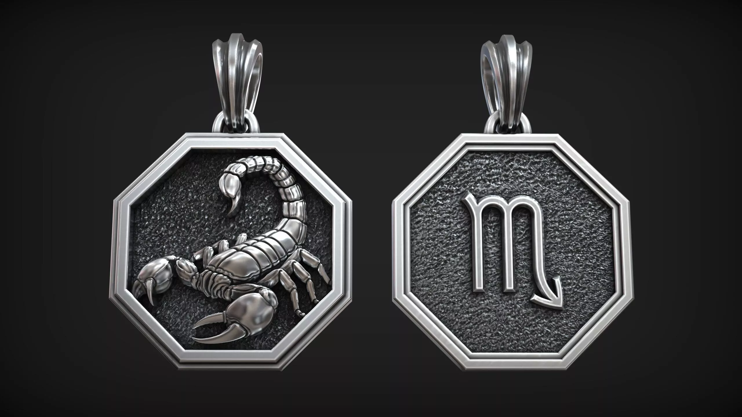 Scorpio Zodiac Sign Scorpion Horoscope Astrology Pendant 3D print model