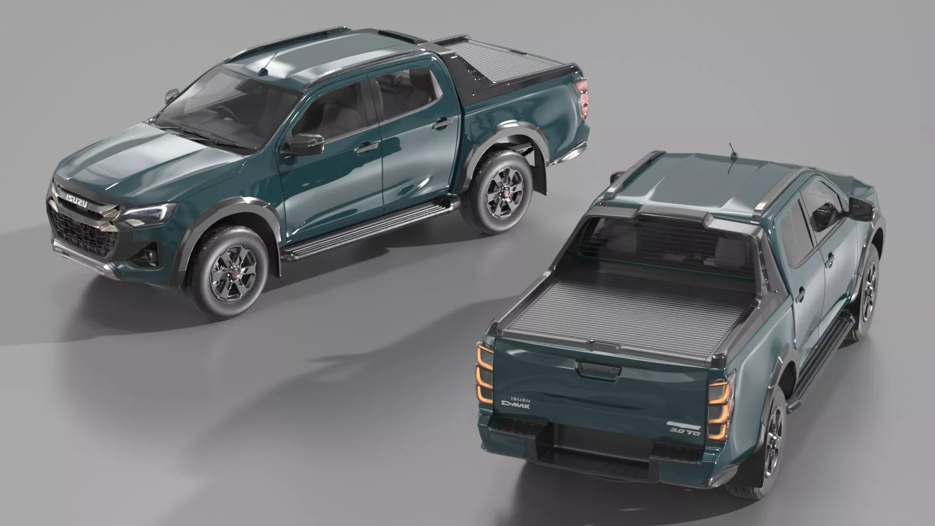 Isuzu D-MAX 2025 Obsidian Grey Mica Rigged for Maya 3D model