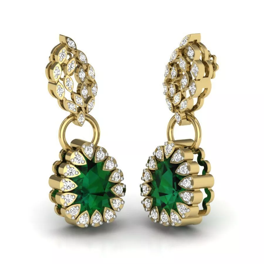 SILVER AND GOLD LONG EARRINGS 3D print model