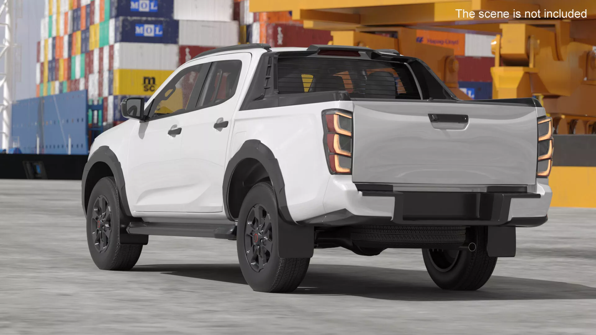 Four-Door Pickup White Rigged for Maya 3D model