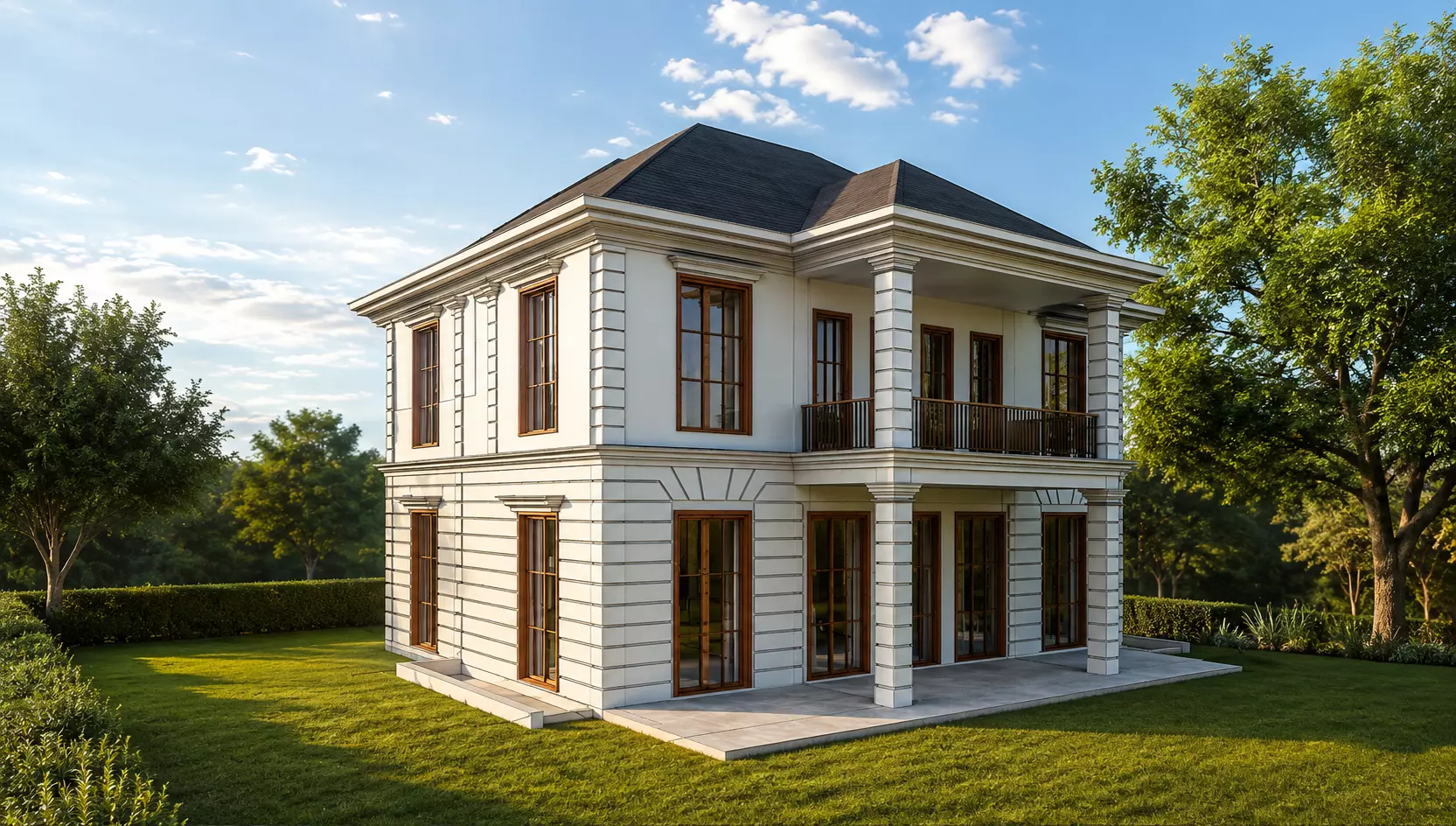 Modern Classic Villa Two Story Neoclassical House Exterior 3D model