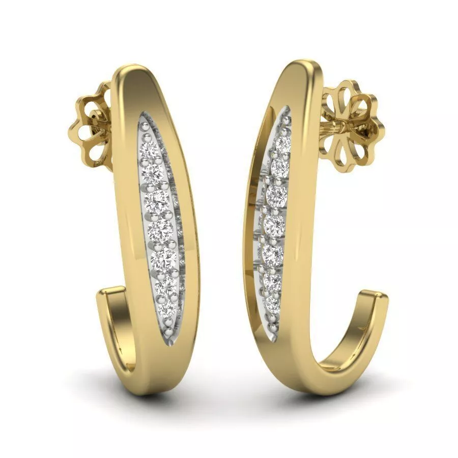 SILVER AND GOLD LONG EARRINGS 3D print model