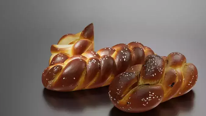 Challah Bread 01 -01 3D print model 4