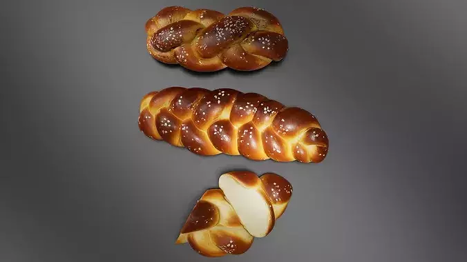 Challah Bread 01 -01 3D print model 6