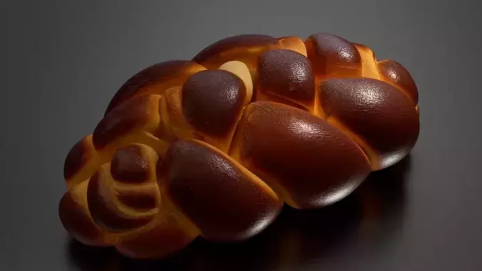 Challah Bread 01 -02 3D print model 4
