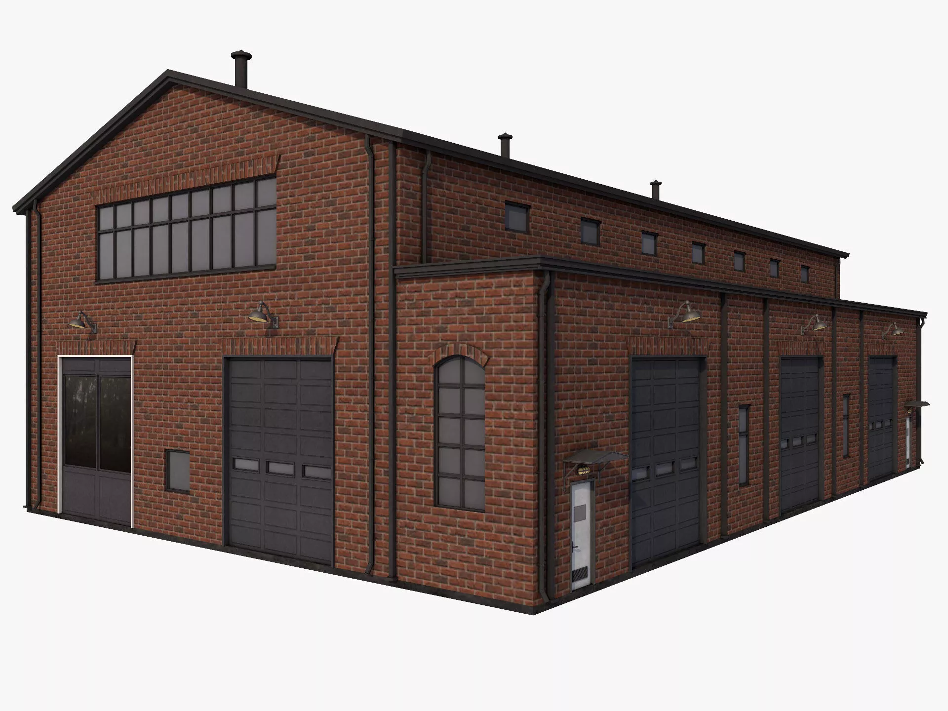 industrial building 4 Low-poly 3D model