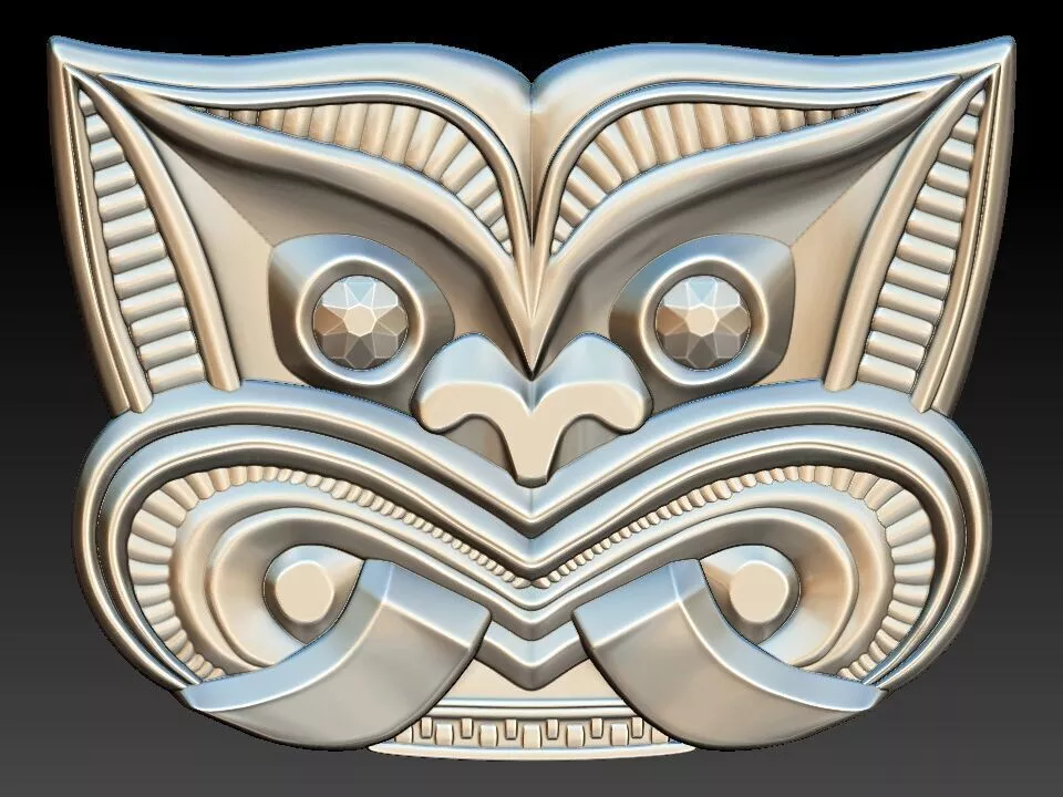 Tiki Mask Decorative Relief Free 3D print model