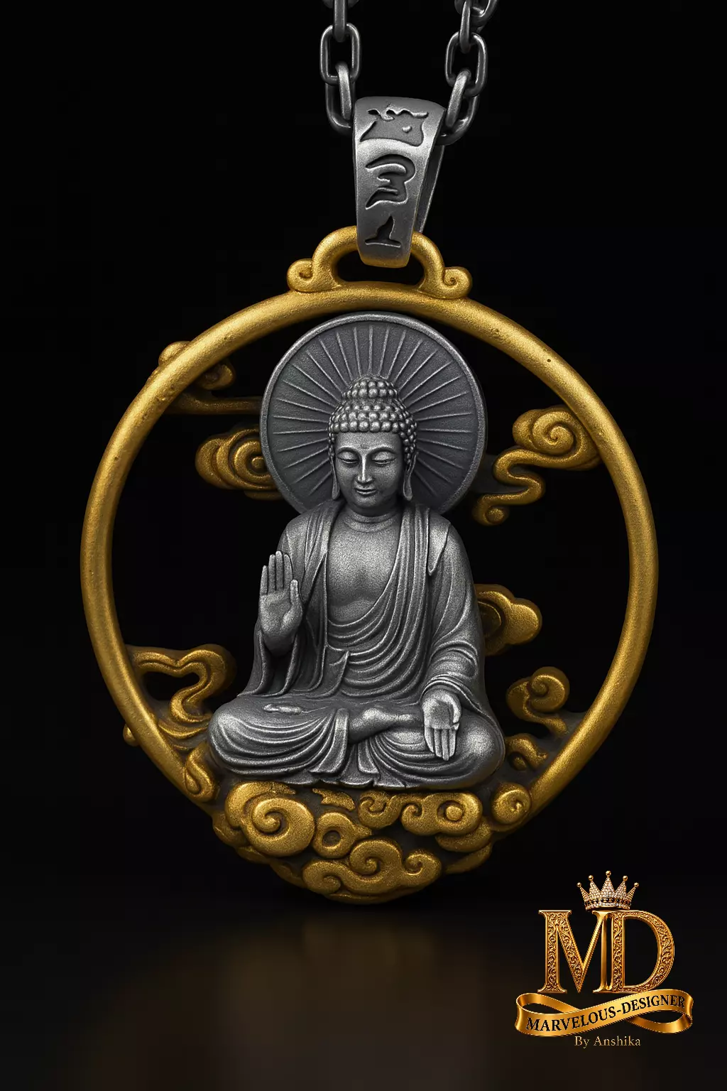 Zen Buddha pendant 3D print model